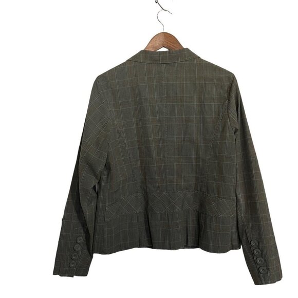 Relativity Womens Gray Brown Plaid Dark Button Up Academia Blazer Size Large - Picture 6 of 6
